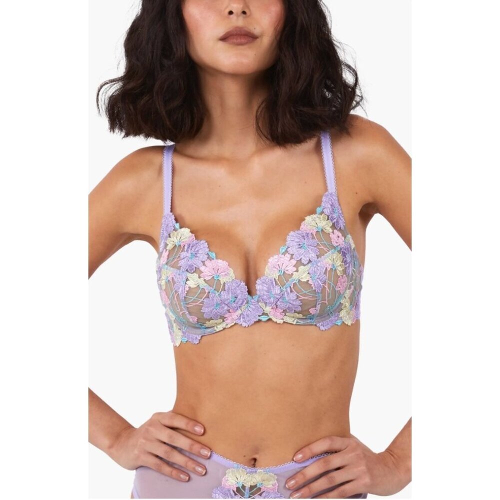 Felicity Hayward X Playful Promises Luna Embroidered Bra High Waist Briefs Set‎
